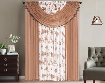 Bollft All in One Luxury Sheer Curtain with 4 Attached Panels (53\