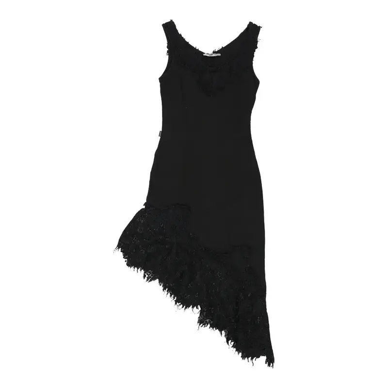Moschino Jeans Asymmetric Dress - Small Black Cotton | Size: small