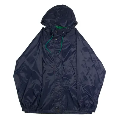 K-WAY Mens Anorak Jacket Blue Nylon 90s Hooded M