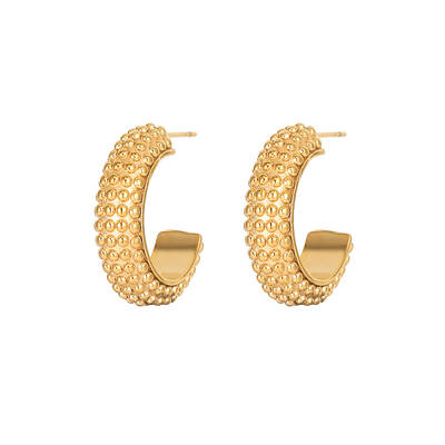 Elegant European Style Stainless Steel Gold-Plated Women's Earrings