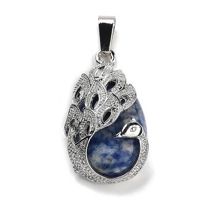Natural Blue Spot Jasper Teardrop Pendants