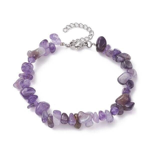 Natural Amethyst Chips Beaded Bracelet