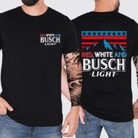 Red White And Busch Light 2 Sided Tshirt, Beer Shirt, Lover Beer Tee, For Women, For Men, Full Color