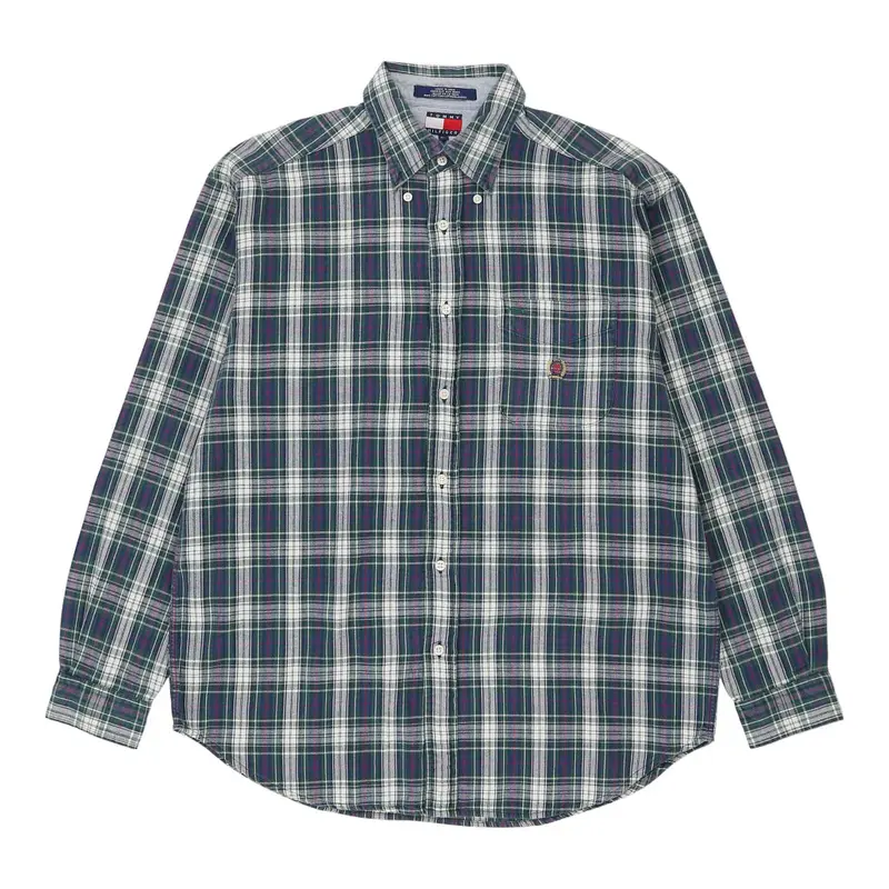 Tommy Hilfiger Checked Shirt - Medium Blue Cotton