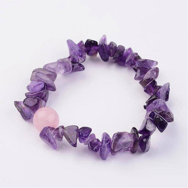 Natural Amethyst Stretch Bracelets