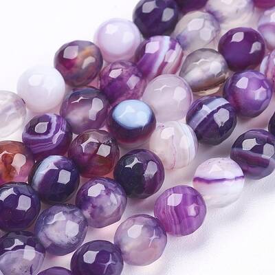 Natural Striped Agate/Banded Agate Beads Strands