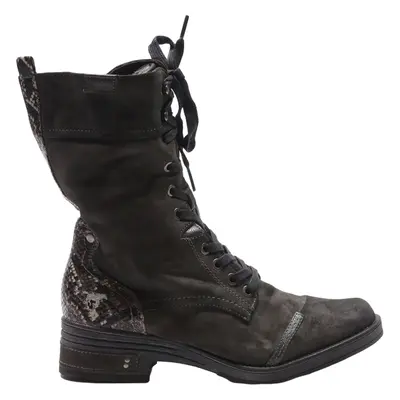 MUSTANG Combat Boots Grey Suede Womens UK 7