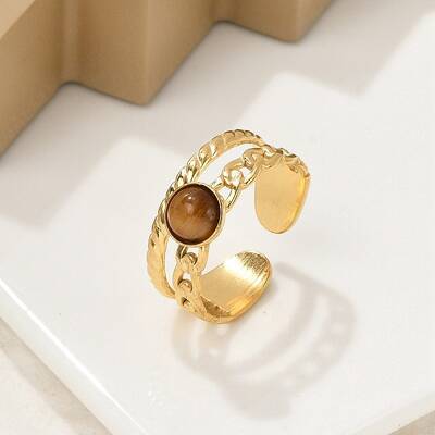 Natural Tiger Eye Finger Rings