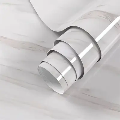 Marble Pattern Waterproof Self Adhesive Wallpaper, 1 Roll Peel & Stick Wallpaper, Removable Wall Covering For Kitchen & Bathr...