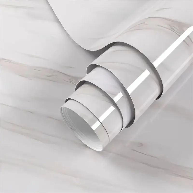 Marble Pattern Waterproof Self Adhesive Wallpaper, 1 Roll Peel & Stick Wallpaper, Removable Wall Covering For Kitchen & Bathr...