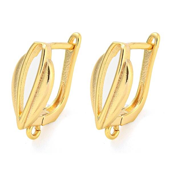 Brass Hoop Earring Findings with Latch Back Closure