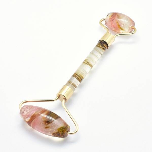 Tigerskin Glass Brass Face Massager