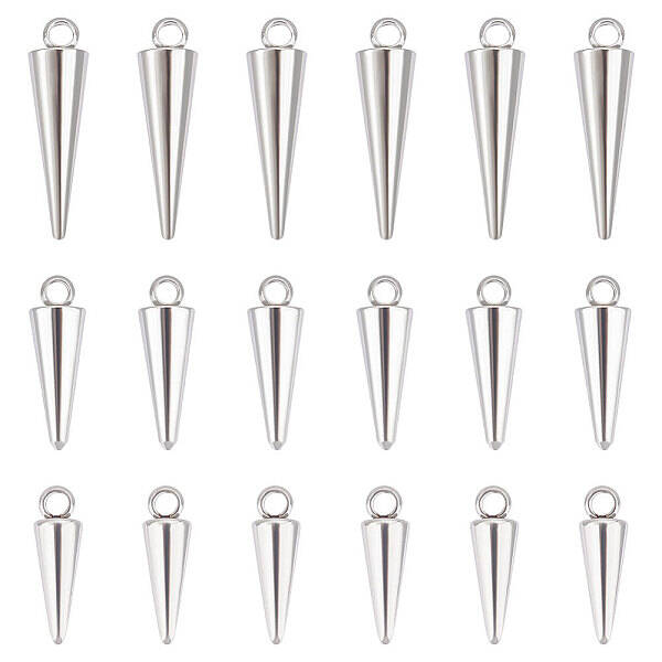 30Pcs 3 Styles 201 Stainless Steel Pendants