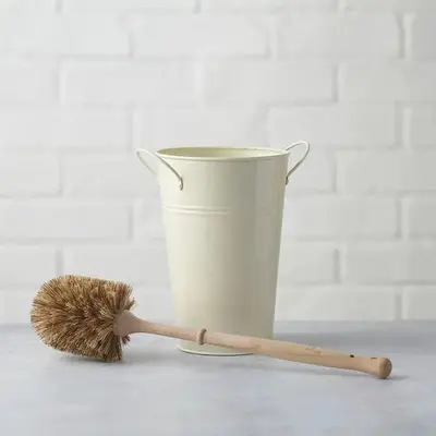 Toilet Brush & Holder set | Size: One size | Color: Silver