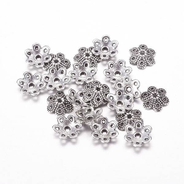 Tibetan Style Alloy Bead Caps