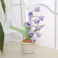 Crochet Lily Of The Valley Potted Plant,1 Count Artificial Potted Flower, Mother's Day & Father's Day Gift, Thoughtful Gift f...