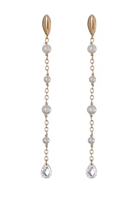 Alisia Orecchini Lunghi Placcati Oro Con Perle Artificiali E Zirconi Al4924.01.000