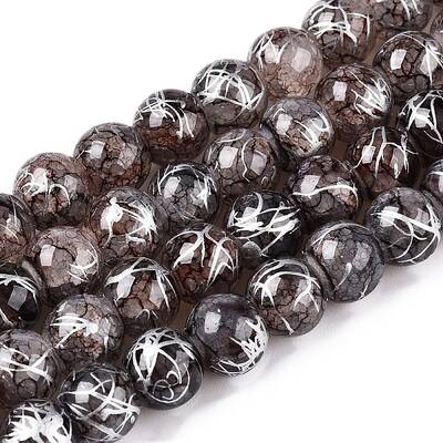 Drawbench Crackle Glass Beads Strands