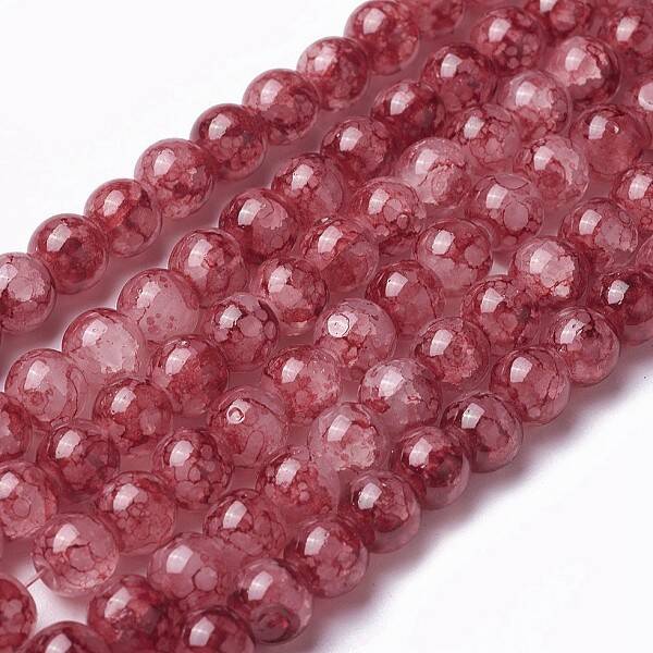 Spray Painted Glass Beads Strands
