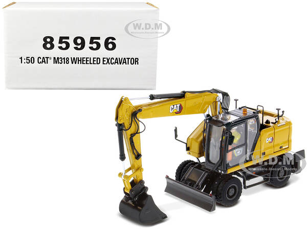 CAT Caterpillar M318 Wheeled Excavator Yellow with Operator \