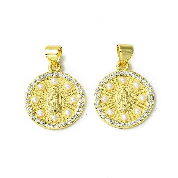 Real 18K Gold Plated Brass Micro Pave Clear Cubic Zirconia Pendants