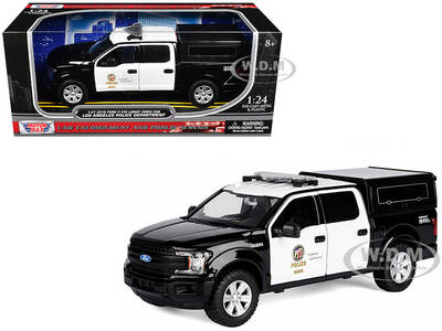 2019 Ford F-150 Lariat Crew Cab Pickup Truck with Camper Los Angeles Police Department Black and White Law Enforcement and...