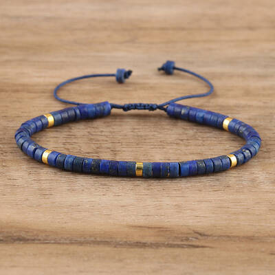 Natural Lapis Lazuli Beaded Braided Bracelets