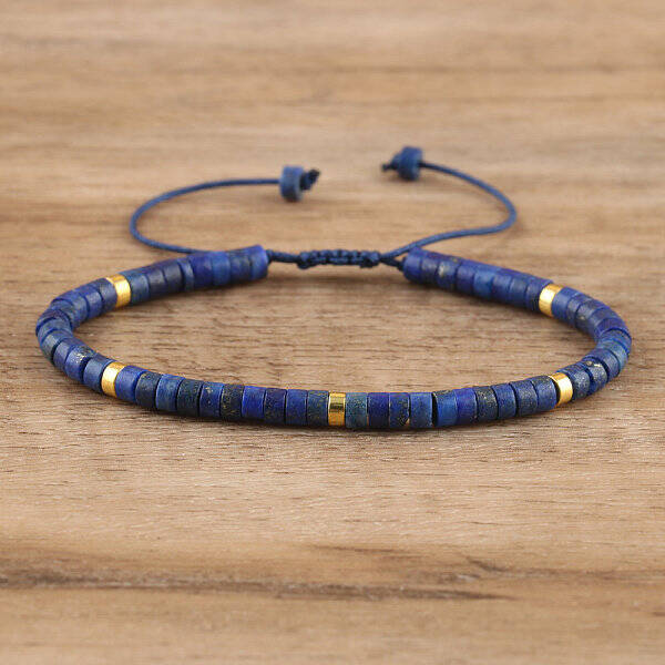 Natural Lapis Lazuli Beaded Braided Bracelets