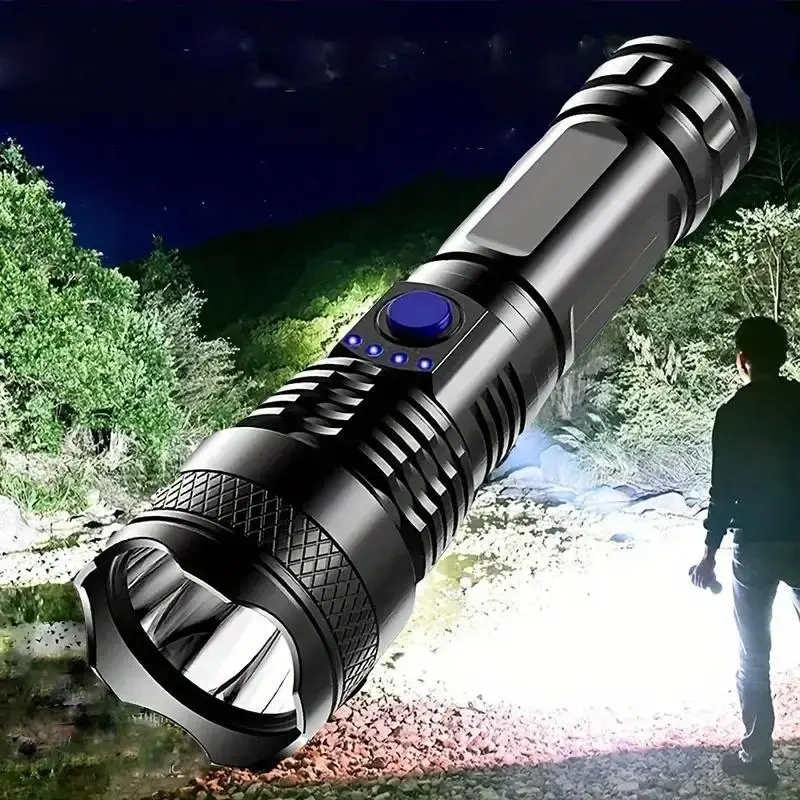 18650 Battery Rechargeable Flashlight, Multipurpose Outdoor Camping Flashlight, Ultra Bright Flashlight, Waterproof Flashligh...
