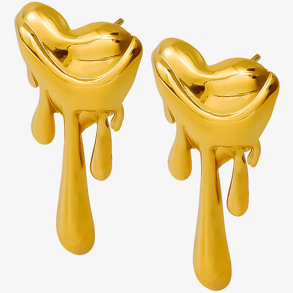 Stylish 304 Stainless Steel Heart-shaped Stud Earrings