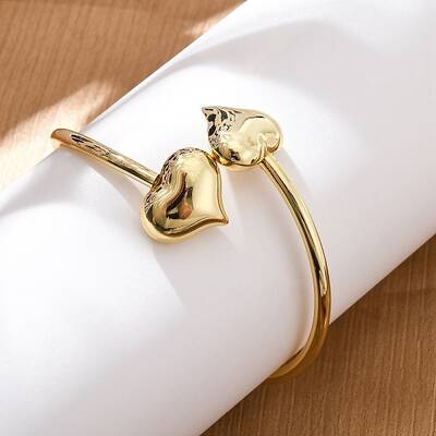 Heart Brass Bangles for Women