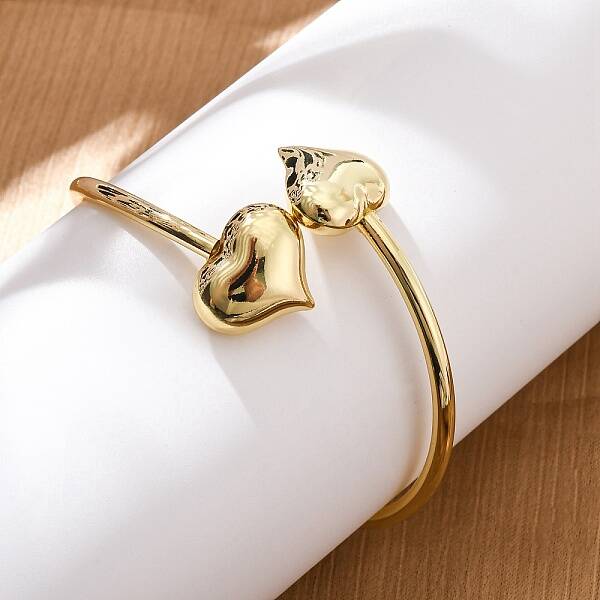 Heart Brass Bangles for Women
