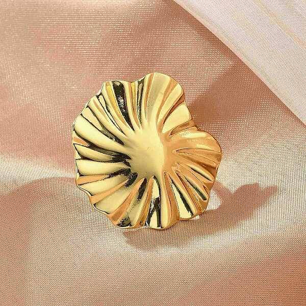 Leaf Brass Cuff Rings for Women
