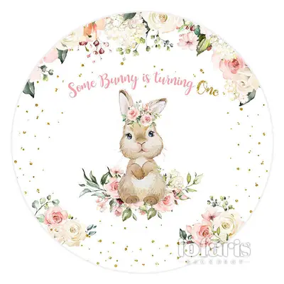 Aperturee Bunny Is Turning One Happy Birthday Circle Backdrop | Simple Backdrop For Birthday | Birthday Back Drop | Birthday ...