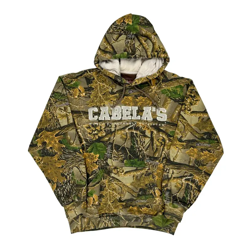 Hunting Cabelas Camo Hoodie - Medium Khaki Cotton Blend | Size: medium