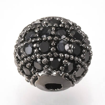 Brass Micro Pave Cubic Zirconia Beads