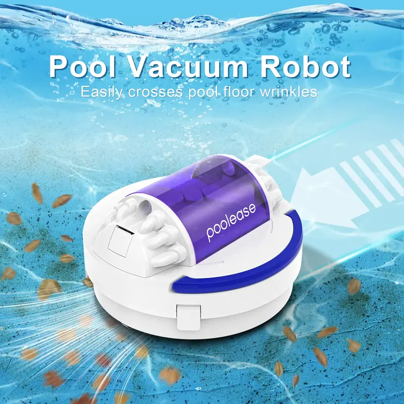 【Labor Day Sale】POOLEASE X1 Pool Vacuum Cordless Pool Cleaning Robot, 45W Dual-Motor Self-Parking Enhanced with 2L Debris...