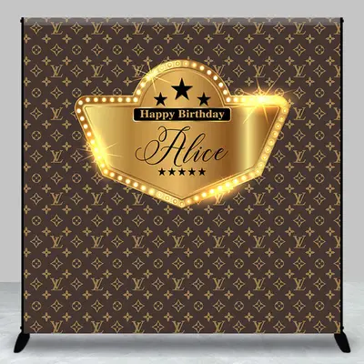 Lv Vintage Gold Vip Custom Birthday Backdrop - Aperturee