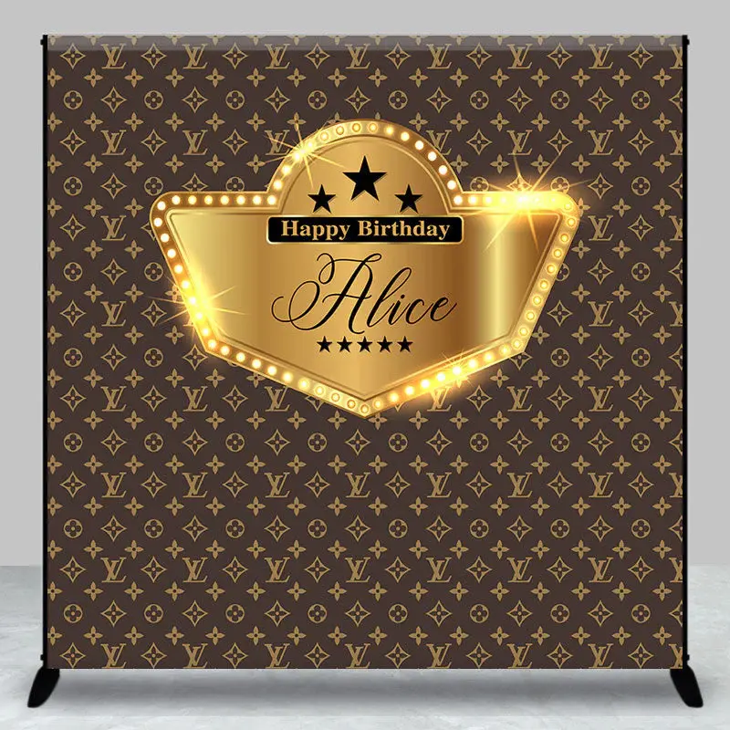 Lv Vintage Gold Vip Custom Birthday Backdrop - Aperturee