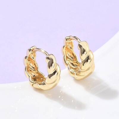 Twist Brass Hoop Earrings