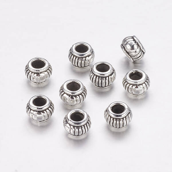 Tibetan Style Alloy Rondelle Beads