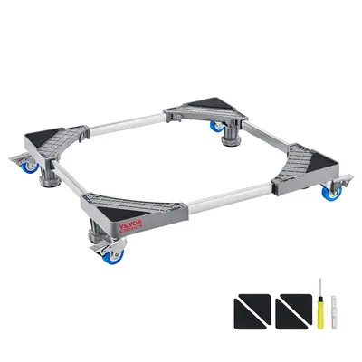 VEVOR Mini Fridge Stand, 400 lbs Load, 4 Strong Feet, 4 Locking Swivel Wheels, Washer and Dryer Pedestal, Multi-Functional Ad...