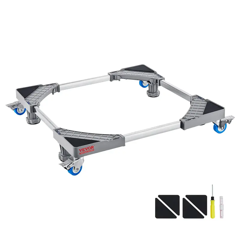 VEVOR Mini Fridge Stand, 400 lbs Load, 4 Strong Feet, 4 Locking Swivel Wheels, Washer and Dryer Pedestal, Multi-Functional Ad...