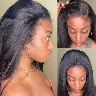 4C Edge Hairline-Straight Hair 13x4/13x6 HD Invisible Lace Frontal Wigs With Kinky Edges Curly Baby Hair