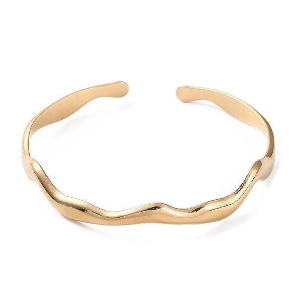304 Stainless Steel Twist Wave Cuff Bangles