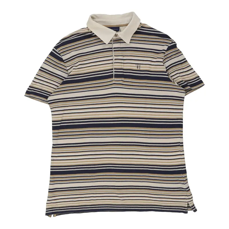 Trussardi Striped Polo Shirt - Medium Beige Cotton