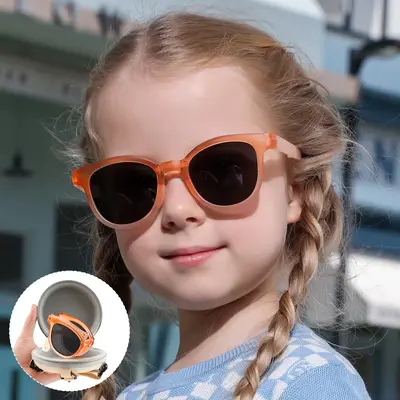 EYEBUDDY Kids Sunglasses Age 6-8, Boys/Girls Polarized Sun Glasses, UV 400 Protection Folding Shades for Children and Youth