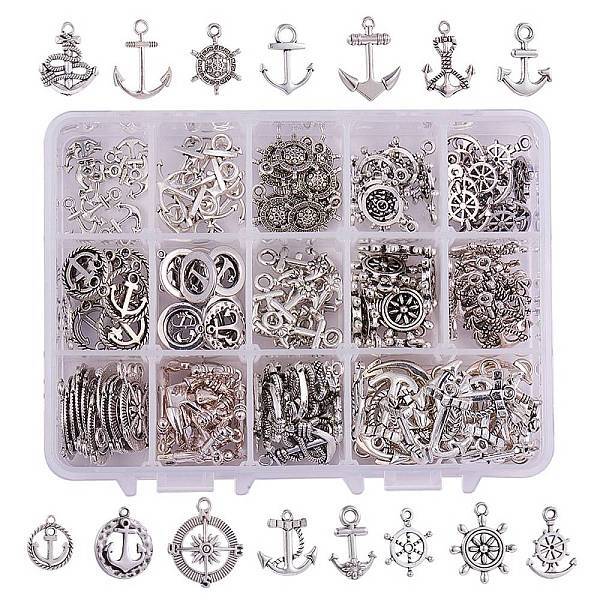 Tibetan Silver Anchor & Helm Pendants