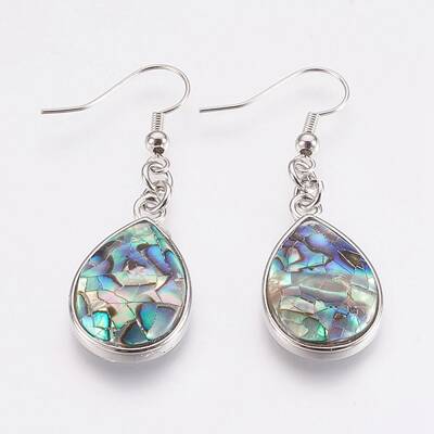 Natural Abalone Shell/Paua Shell Dangle Earrings