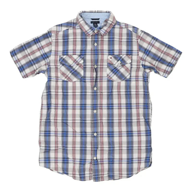 Age 18. Tommy Hilfiger Short Sleeve Shirt - XL Blue Cotton